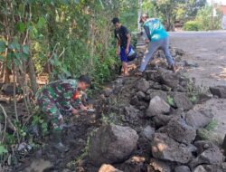 Babinsa dan Warga Candirejo Bersatu Bangun Talud Jalan, Perkuat Infrastruktur dan Semangat Gotong Royong