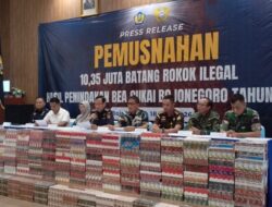 Rokok Ilegal Senilai Rp15,39 Miliar Dimusnahkan, Negara Terhindar dari Kerugian Rp7,73 Miliar