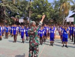 Babinsa Jatisrono Tanamkan Disiplin dan Wawasan Kebangsaan kepada Pelajar SMPN 3