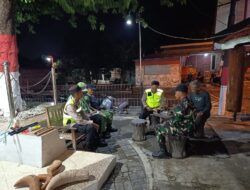 Patroli Malam Koramil 01 Wonogiri Bersama Linmas dan Polsek Jaga Kondusivitas Kota