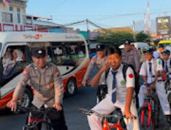 Gowes Go To School, Polres Ngawi Tanamkan Budaya Sehat dan Tertib Berlalu Lintas