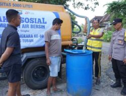 Polres Tuban Salurkan 40 Ribu Liter Air Bersih ke Tiga Desa Terdampak Kekeringan